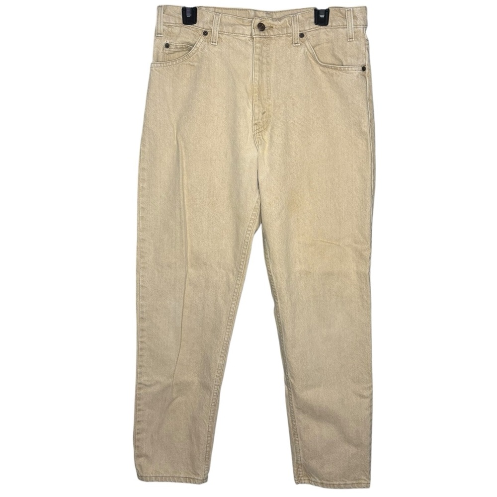 Vintage Levi’s pants Orange Tab 550 Relaxed Fit Jeans 90s Beige Khaki 34 x 30